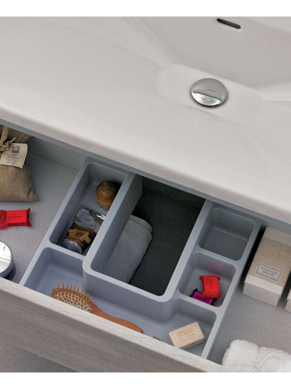 Smart Gloss White 2 Drawer 80cm Vanity Unit - Image 3