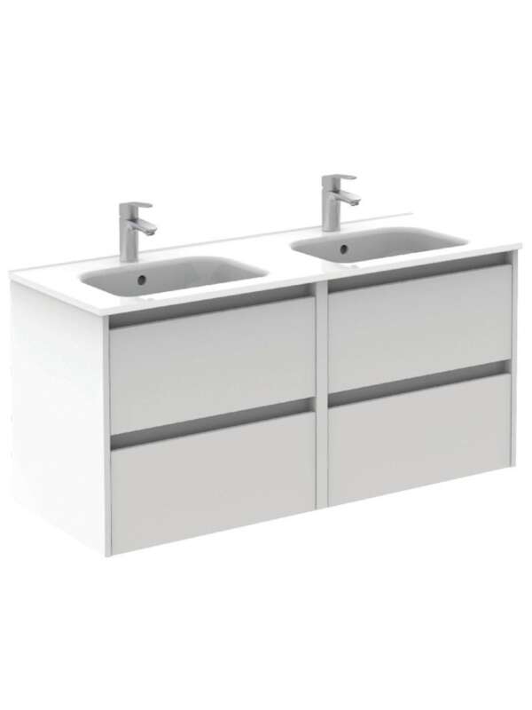 Smart Gloss White 4 Drawer 120cm Vanity Unit